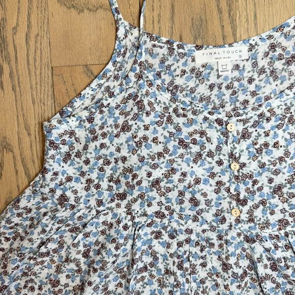 Final Touch Women’s Floral Print Babydoll Crop Spaghetti Strap Top Size Small - Picture 2 of 14